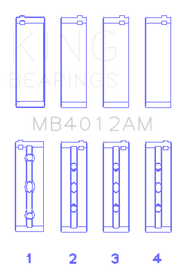 King Engine Bearings Toyota 5Vzfe (Size +0.50mm) Main Bearing Set