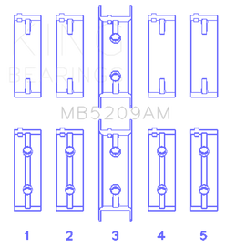 King Engine Bearings Mitsubishi 4G63/64/DOHC (Size +0.25mm) Main Bearing Set