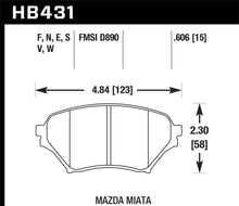 Load image into Gallery viewer, Hawk 01-05 Miata w/ Sport Suspension Blue 9012 Front Brake Pads D890