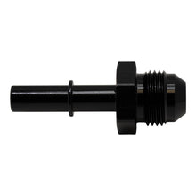 Load image into Gallery viewer, DeatschWerks 8AN Male Flare to 3/8in Male EFI Quick Connect Adapter - Anodized Matte Black