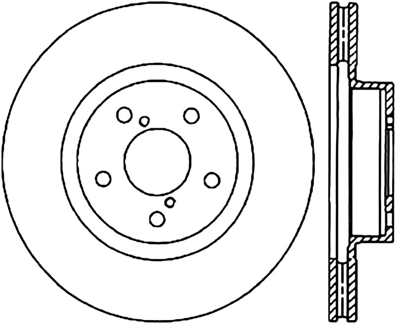 StopTech 05-17 Subaru Impreza WRX/STi SportStop Cryo Slotted & Drilled Front Left Rotor