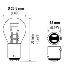 Load image into Gallery viewer, Hella Bulb 2057 12V 27/7W BAY15d S8