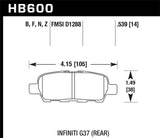 Hawk 2008-2009 Infiniti EX35 Journey HPS 5.0 Rear Brake Pads