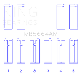 King Nissan QR25DE DOHC 16 Valves (Size +0.5) Main Bearing Set