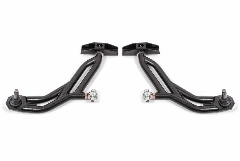 BMR 10-14 Ford Mustang Adj. Lower A-Arms w/ Delrin/Rod End / 19mm Tall Ball Joint - Black Hammertone