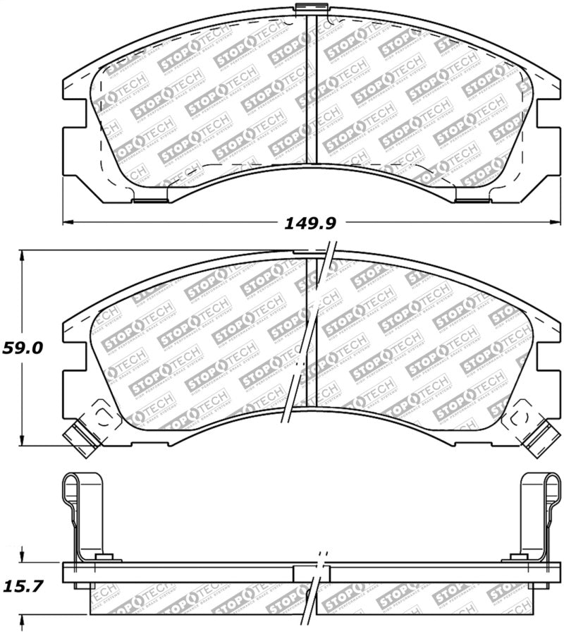 StopTech Street Select Brake Pads w/Hardware - Front