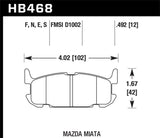 Hawk 03-05 Miata w/ Sport Suspension HPS Street Rear Brake Pads (D1002)