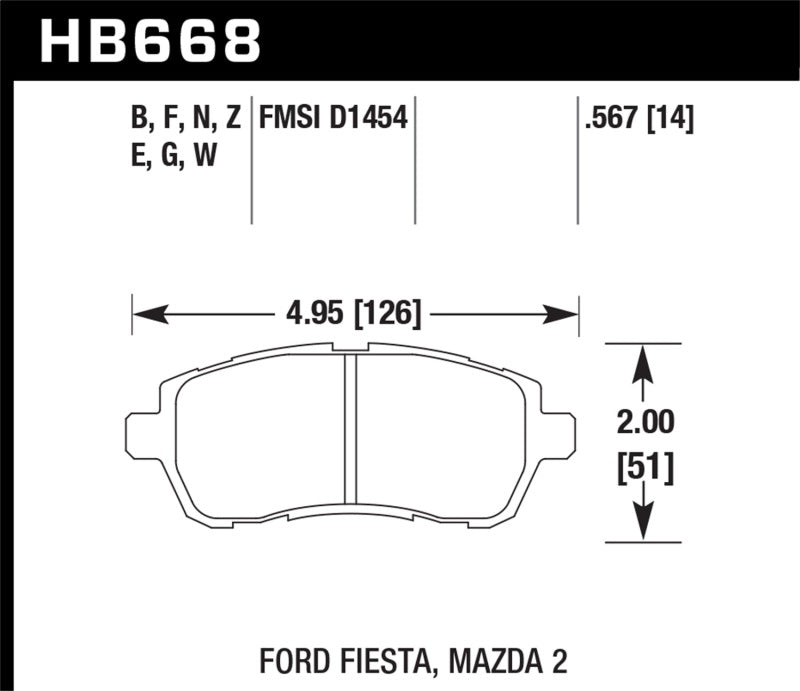 Hawk 11-16 Ford Fiesta / 11-14 Mazda 2 DTC-30 Race Front Brake Pads