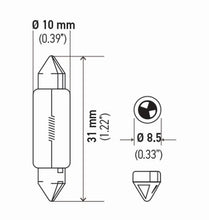 Load image into Gallery viewer, Hella Bulb 3175 12V 10W Sv858 T325 10X31 Sb