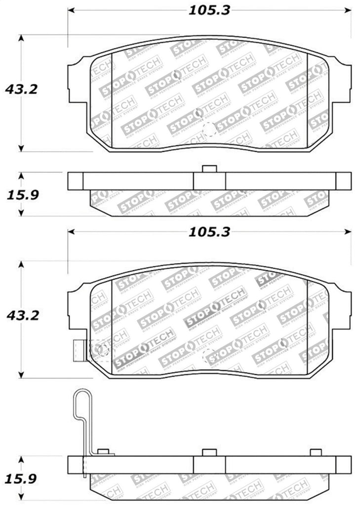 StopTech Street Touring 11/00-02 Infiniti G20/10/00-04 I30/I35 Rear Brake Pads