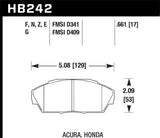 Hawk Acura Integra/Legend / Honda Accord/Civic/Prelude Blue 9012 Race Front Brake Pads