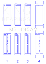 King Infiniti/Nissan 181CI 3.0L VG30DE/TT V6/122CI 2.0L VG20DET V6 (Size STD) Main Bearing Set