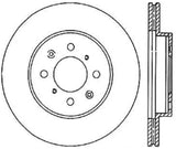 StopTech Power Slot 90-01 Integra / 93-05 Civic EX/93-97 Civic Si Fr Left Slotted CRYO-STOP Rotor