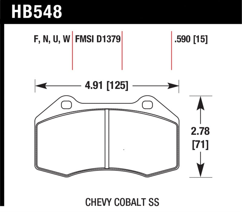 Hawk Miata Brembo / Renault Clio / Cobalt SS HP+ Street Front Brake Pads