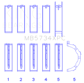 King Ford 302 CID Coyote (Size STDX) Performance Coated Main Bearing Set