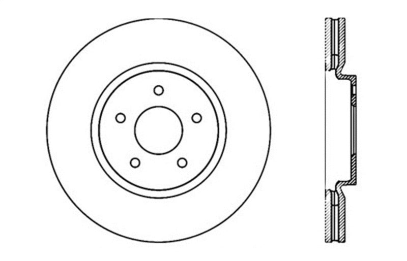 StopTech Nissan 370z / Infiniti G37 SportStop Cryo Drilled Front Right Rotor