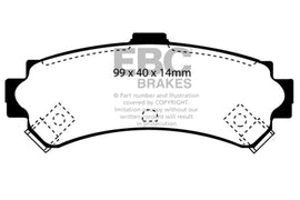 EBC 95-97 Nissan Sentra 1.6 Greenstuff Rear Brake Pads