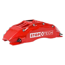 Load image into Gallery viewer, StopTech 03-06 Evo Front BBK w/ Red ST-60 Calipers Slotted 355x32mm Rotors Pads and SS Lines