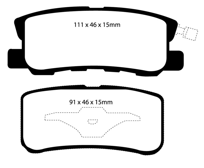 EBC 11-14 Chrysler 200 3.6 Redstuff Rear Brake Pads