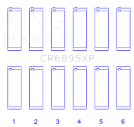 King Ford EcoBoost 3.5L V6 Connecting Rod Bearing Set (Set of 6)
