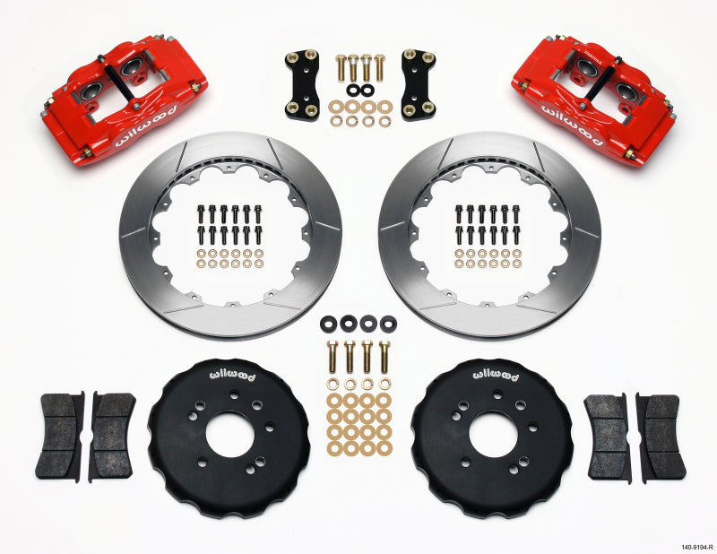 Wilwood FSLI4 Front Hat Kit 13.00in Drilled Red Nissan 240SX