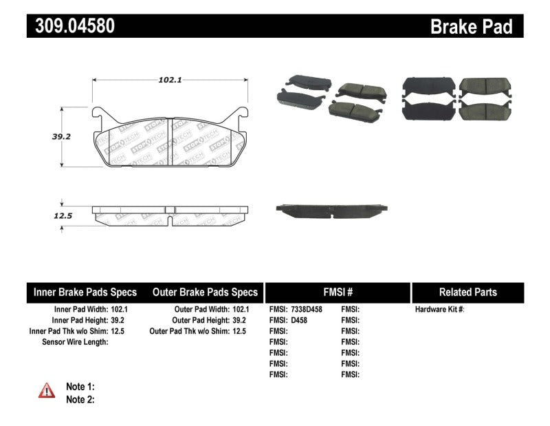 StopTech Performance 90-93 Mazda Miata Rear Brake Pads D525