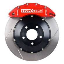 Load image into Gallery viewer, StopTech 03-06 Evo Front BBK w/ Red ST-60 Calipers Slotted 355x32mm Rotors Pads and SS Lines