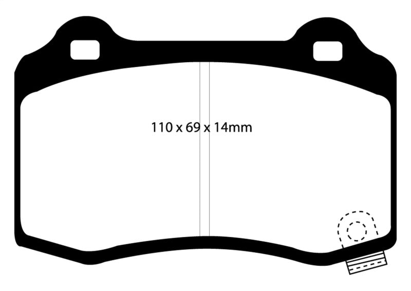 EBC 15+ Cadillac CTS 3.6 Twin Turbo Yellowstuff Rear Brake Pads