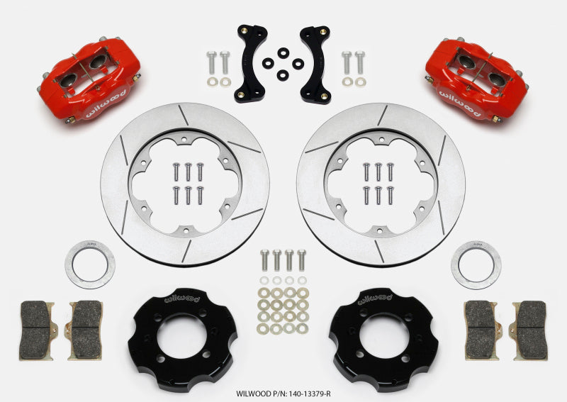 Wilwood Forged Dynalite Front Hat Kit 11.00in GT Rotor Red 95-05 Miata