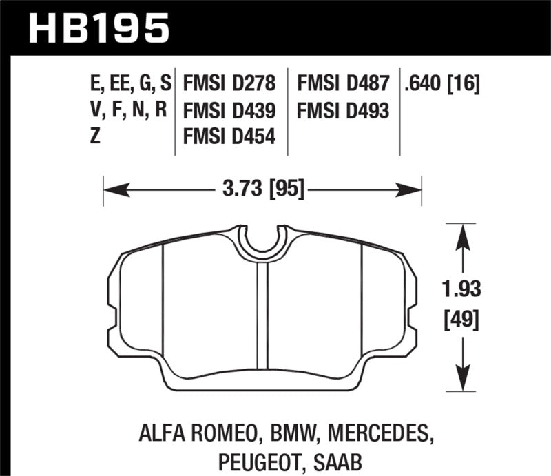 Hawk DTC-80 87-91 BMW 325i Front Race Brake Pads