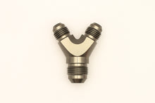 Load image into Gallery viewer, DeatschWerks 6AN Male Flare + 6AN Male Flare to 8AN Male Flare Y Block Fitting