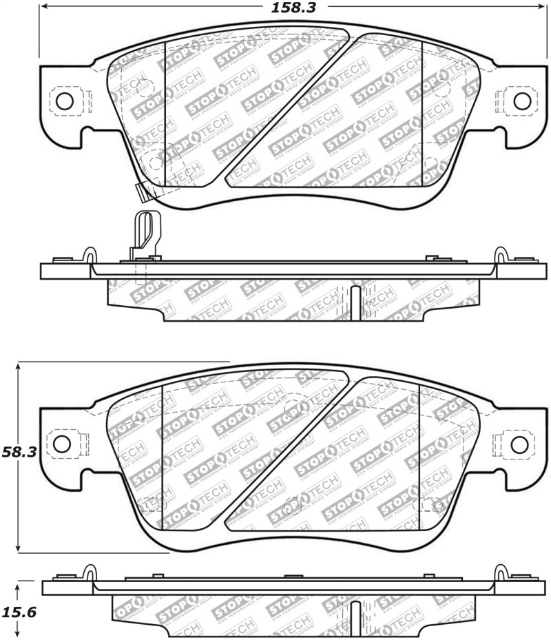 StopTech Street Select 07-08 Infiniti G35/ 08-13 G37/ 14-16 Q60 Front Brake Pads w/ Hardware