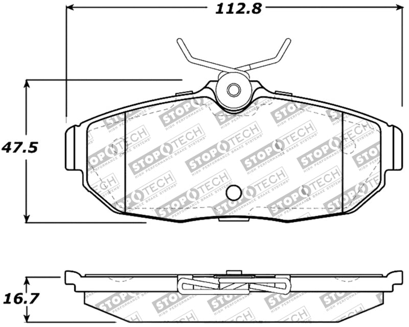 StopTech Performance 05-09 Ford Mustang Cobra/Mach 1 V6/GT / 10 Shelby/Shelby GT Rear Brake Pads