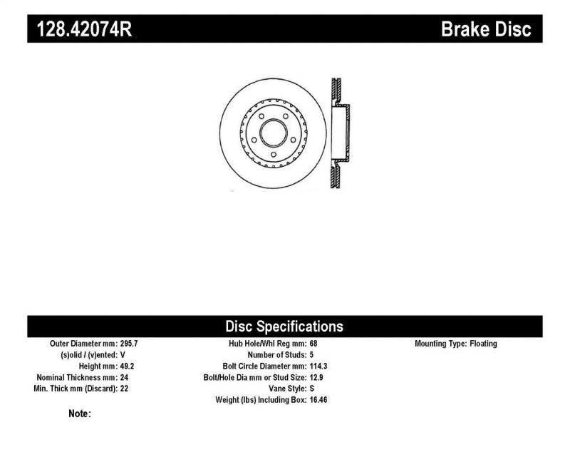 StopTech 8/02-03 Infiniti G35 Drilled Right Front Rotor